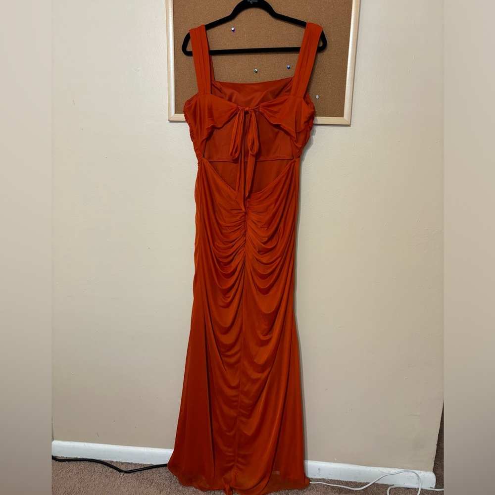 Azazie Rust Orange Wedding Dress - Picture 5 of 8